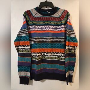 Divided H&M Multicolor Crew Neck Knitted Sweater Size M